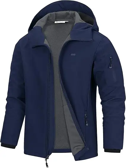 71aEiUAi7GL._AC_SX425_ 33,000ft Men's Hooded Fleece Lined Rain Shell Jacket Waterproof Lightweight