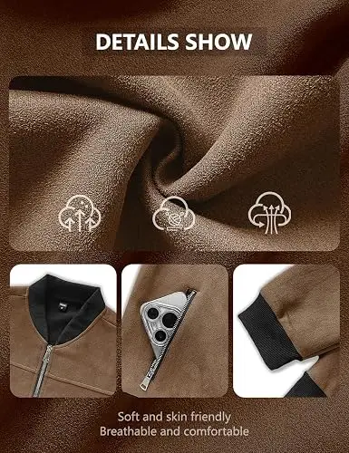 819aZSNThLL._AC_SY500_ Men's Jacket Faux Suede Varsity Bomber Full Zip Casual Outerwear - Image 4