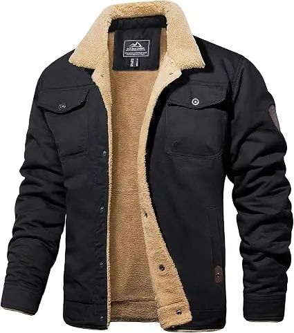 81O9VmH2xvL._AC_SX425_ MAGCOMSEN Mens Winter Jacket Fleece Lined Sherpa Jacket Warm Thicken Coat - Image 2